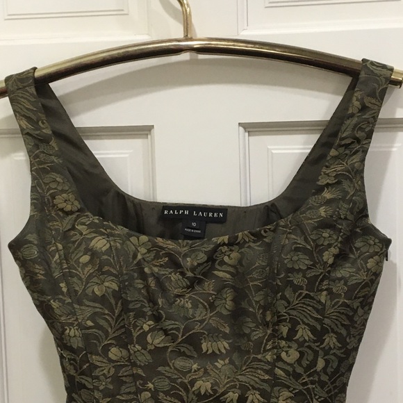 Ralph Lauren black label bustier in olive pattern silk - Picture 3 of 8
